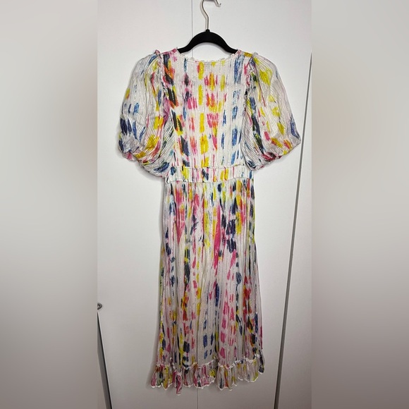 Hemant and Nandita Jorah Long Dress | Tie Dye Midi | Colorful Metallic | XS - Picture 10 of 13